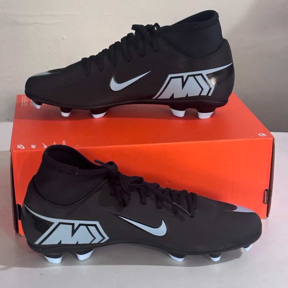 Nike SuperFly 10 Club FG/MG Black / Ice Blue Men’s Cleats Size 6